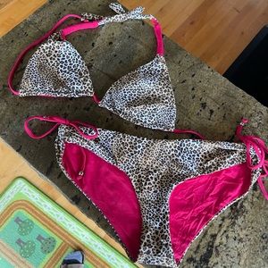 Vitamin A reversible bikini pink leopard cheetah